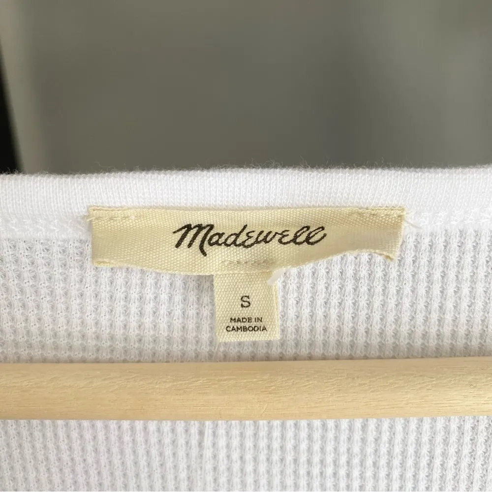 NWT Madewell Waffle Knit Henley Long Sleeve Top - Image 3
