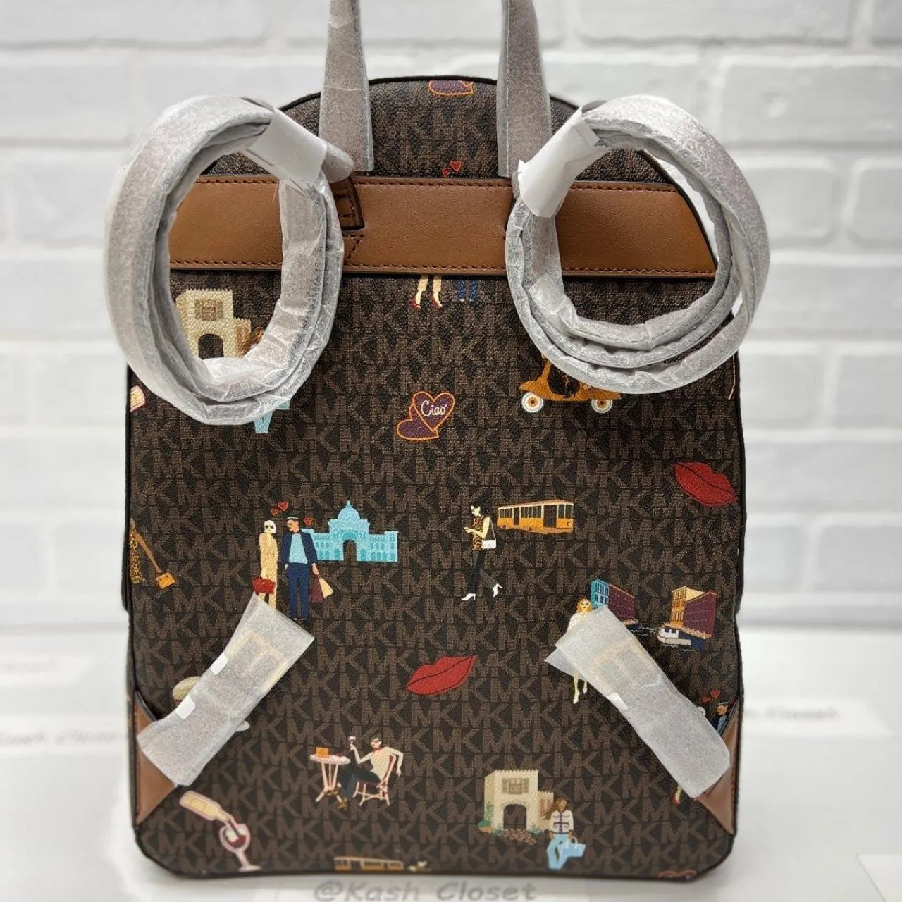 Brown Multi Jaycee Large Zip Jet Set Girls Print Backpack - Image 5