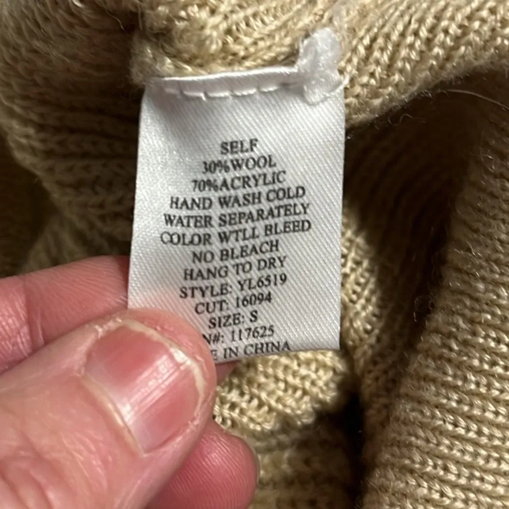 Wool Cowl Neck Sweater Oversized Small Womens - Image 7