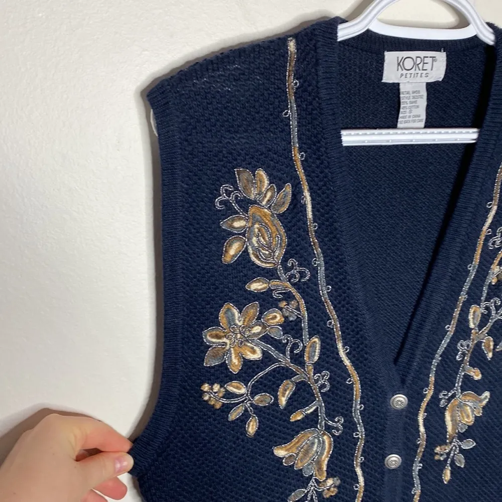 Vintage Koret embroidered Western style buttoned vest size Sp - Image 55