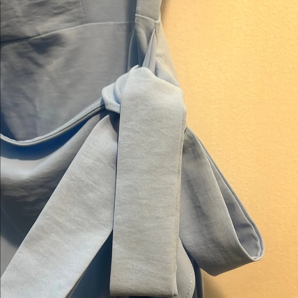 Mini Dress Sexy Party Dress Square Neck Spaghetti Straps Short Flowy Small Blue - Image 5