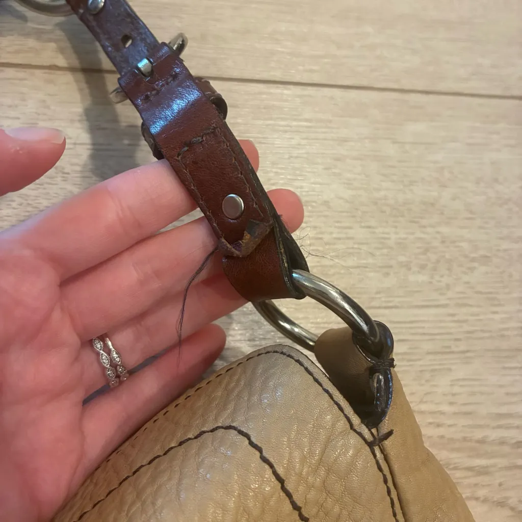 Coach Vintage Chelsea Nubuck Pebble Leather Tan Shoulder Bag 8A38 - Image 3