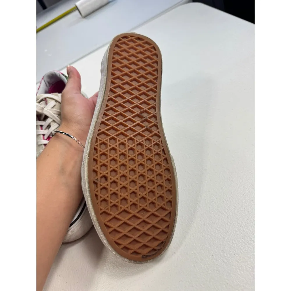 Vans‎ Old Skool Floral Palm Pink White Suede Sneakers Womens Size 7 Shoes - Image 4