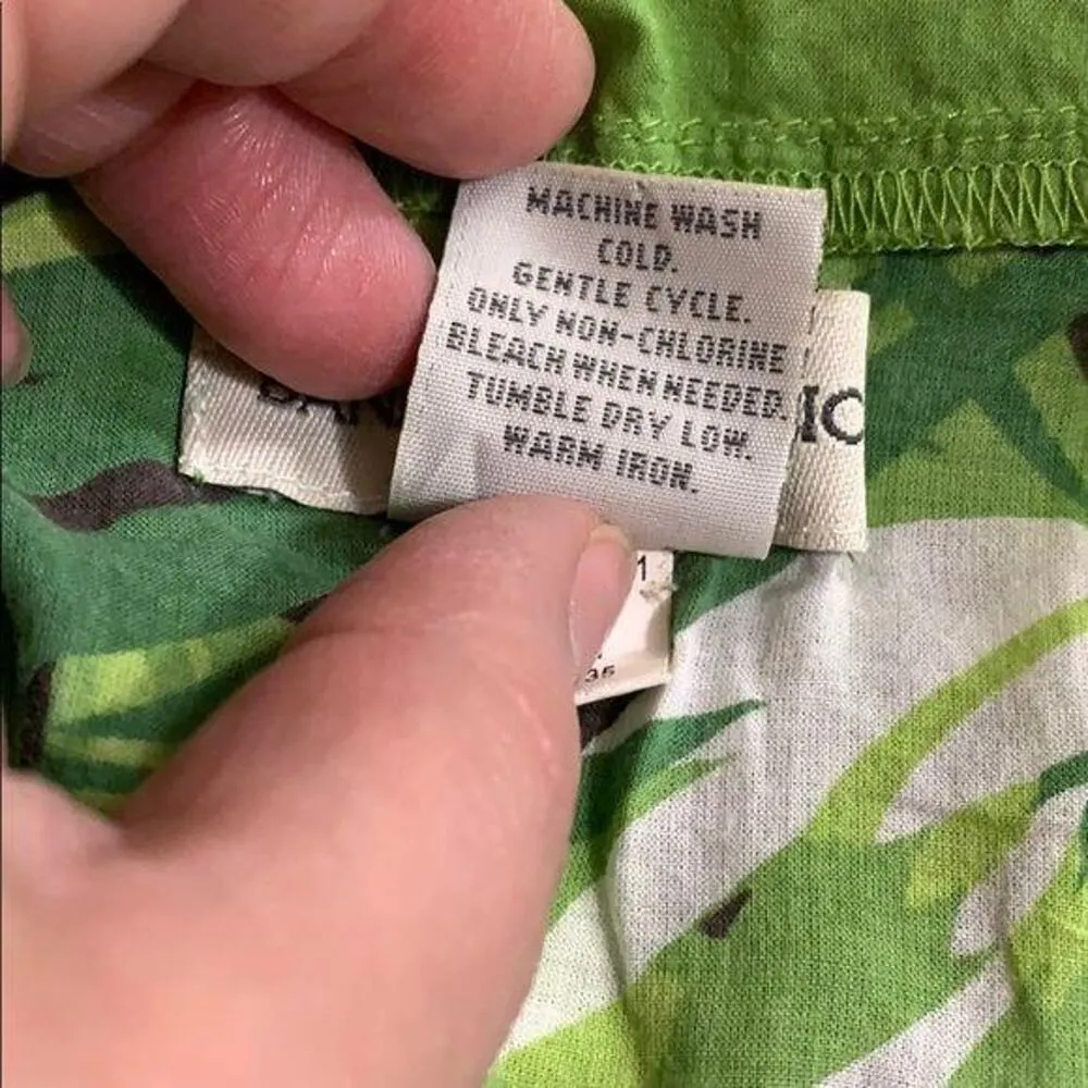 Banana Republic Womens Swimsuit Cover Up Jungle Tropical Print Green Small - Image 8