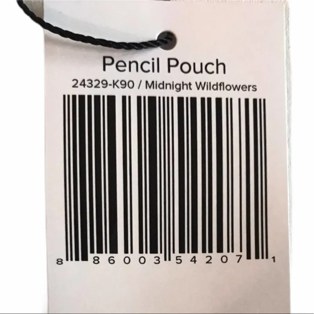 Vera Bradley Pencil Pouch Midnight Wildflowers - Image 4
