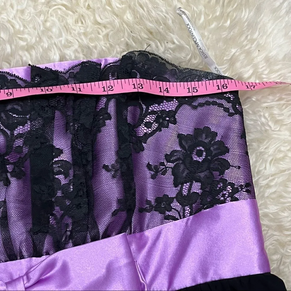 Y2K Gunne Sax By Jessica McClintock Black and Purple Lace Semi Formal Dress 9 - Image 9