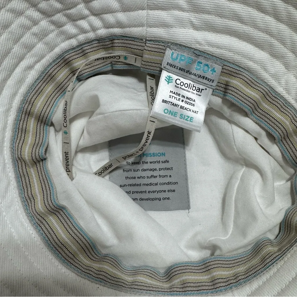 NWT Coolibar Women's Beach Hat White Brittany - Image 4