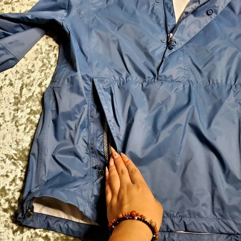 Merrell Blue Hooded Pullover Windbreaker Jacket - Image 3