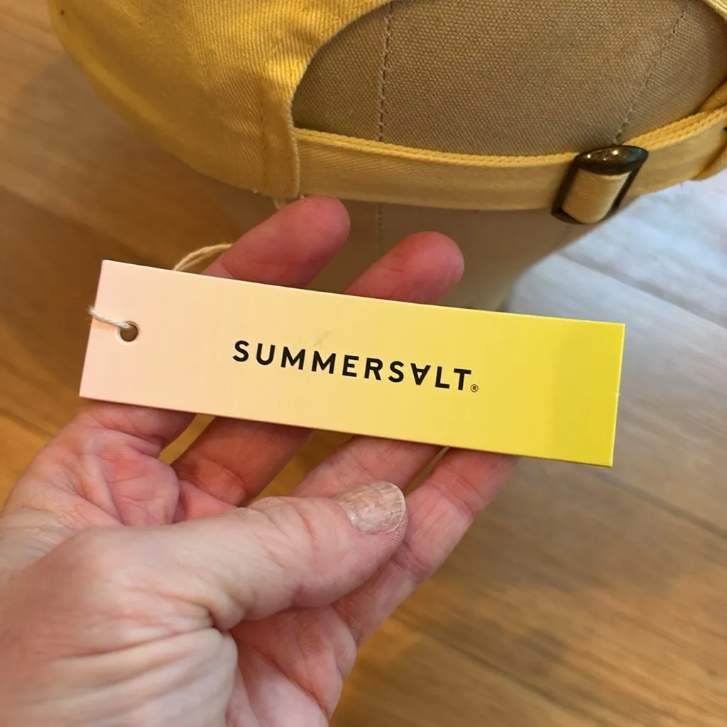 Summersalt Baseball Cap Yellow Embroidered Going Places NWT - Image 4
