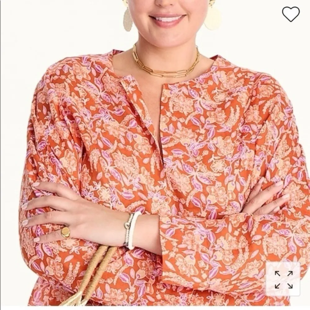 J. Crew Floral Long Sleeve Top in Painted Block‎ Print XS - Image 9