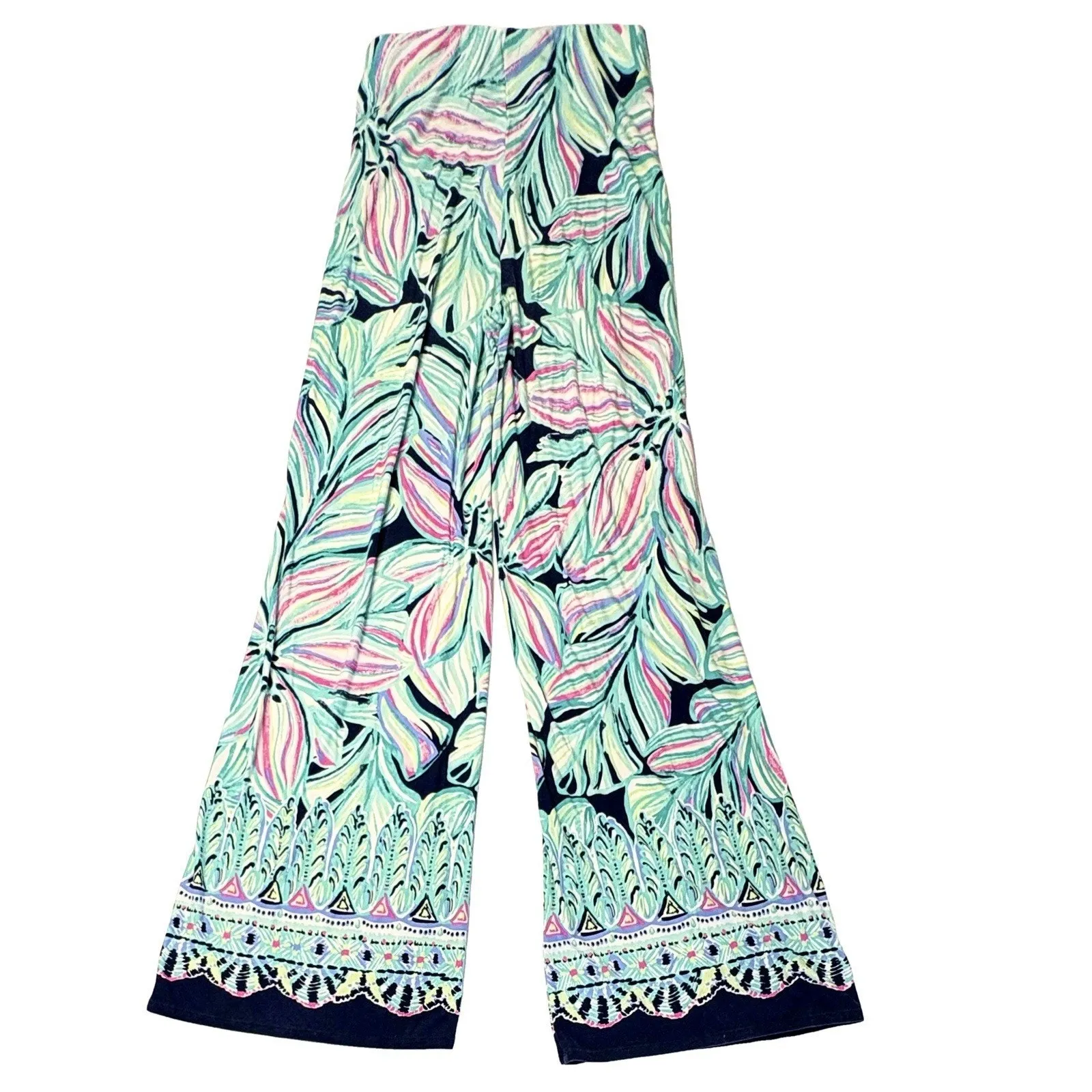 Lilly Pulitzer Weslee Palazzo Wide Leg Pant XS High‎ Tide Bohemian Cottagecore - Image 2