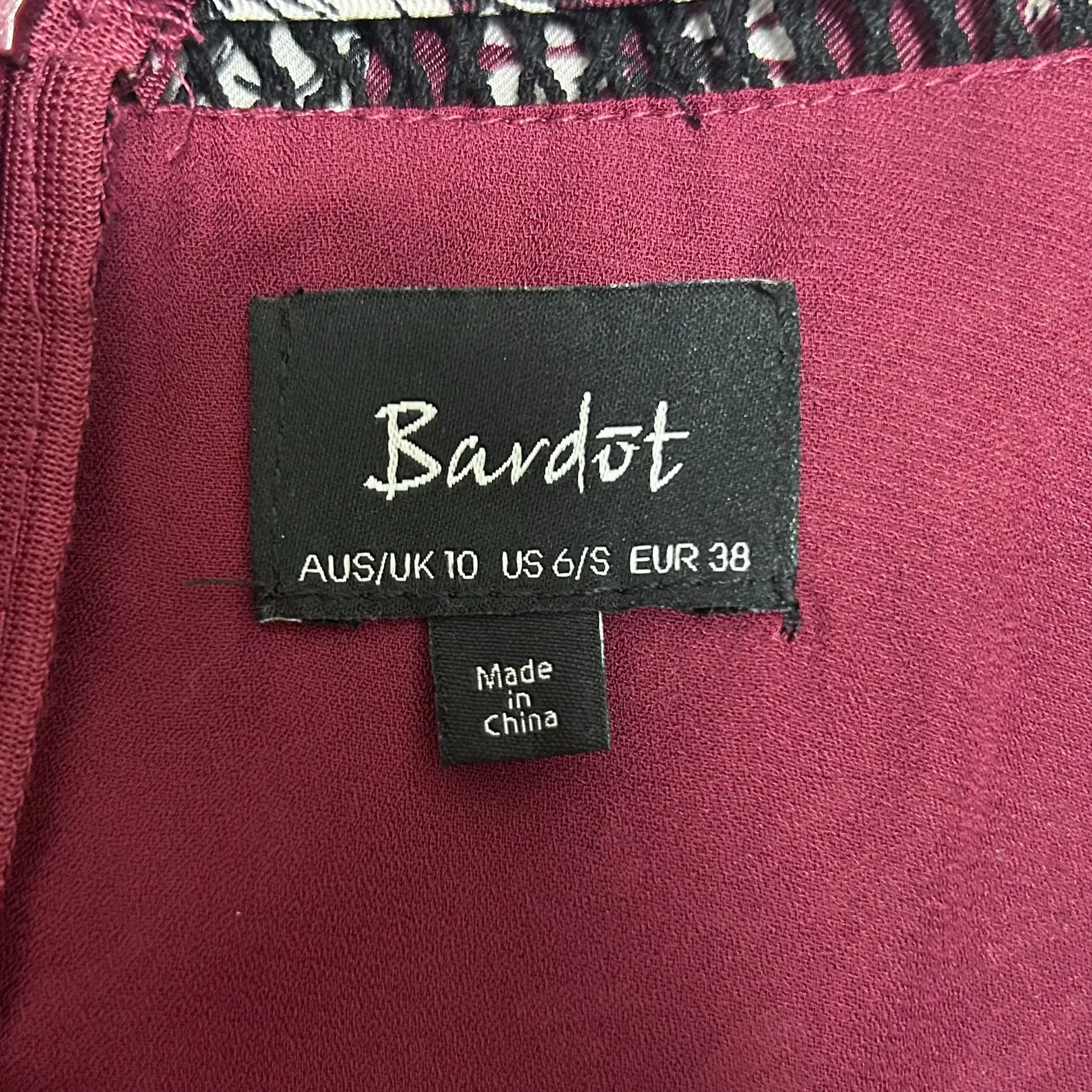 Bardot Jolie Floral V Neck Cuff Sleeve Sheer Lattice Ruffle Midi Dress Small 6 - Image 10