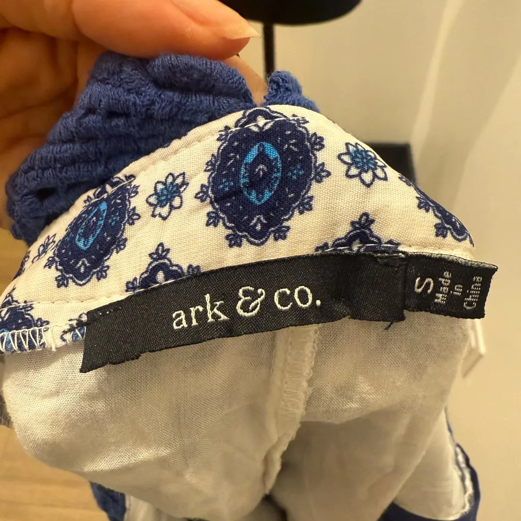 Ark & Co. Small Boho Crochet Trim Printed romper - Image 7