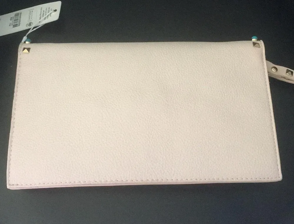 Blush Pink Turquoise & Gold Studded Crossbody Wris - Image 3