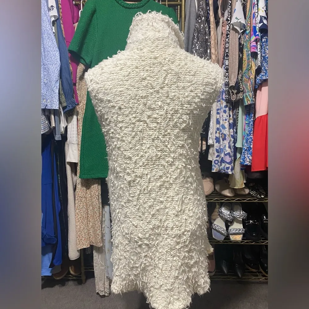 Cream Textured Cardigan Sweater - Image 3