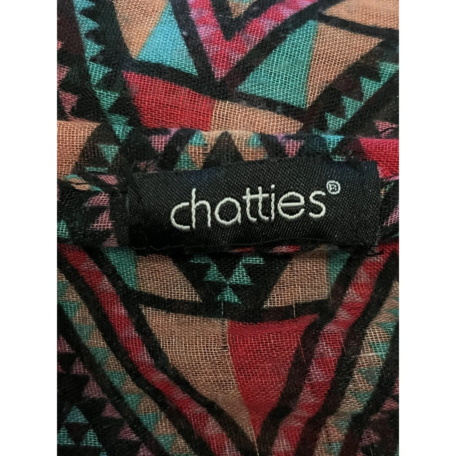 Chatties Scarf Womens One Size Multicolor Infinity Loop Aztec Sheer Geometric - Image 5