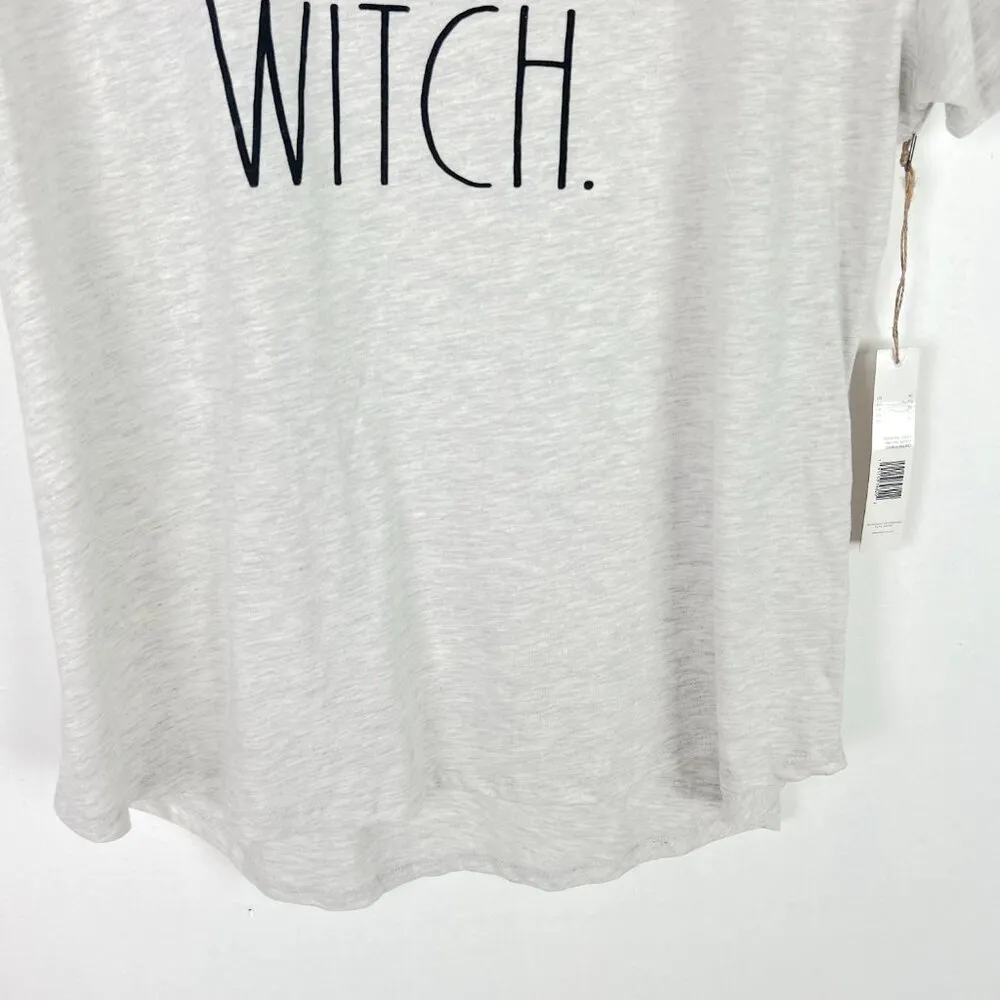 NWT Rae Dunn Basic Witch Short Sleeve T-Shirt Tee Halloween Gray Size XL NEW - Image 3