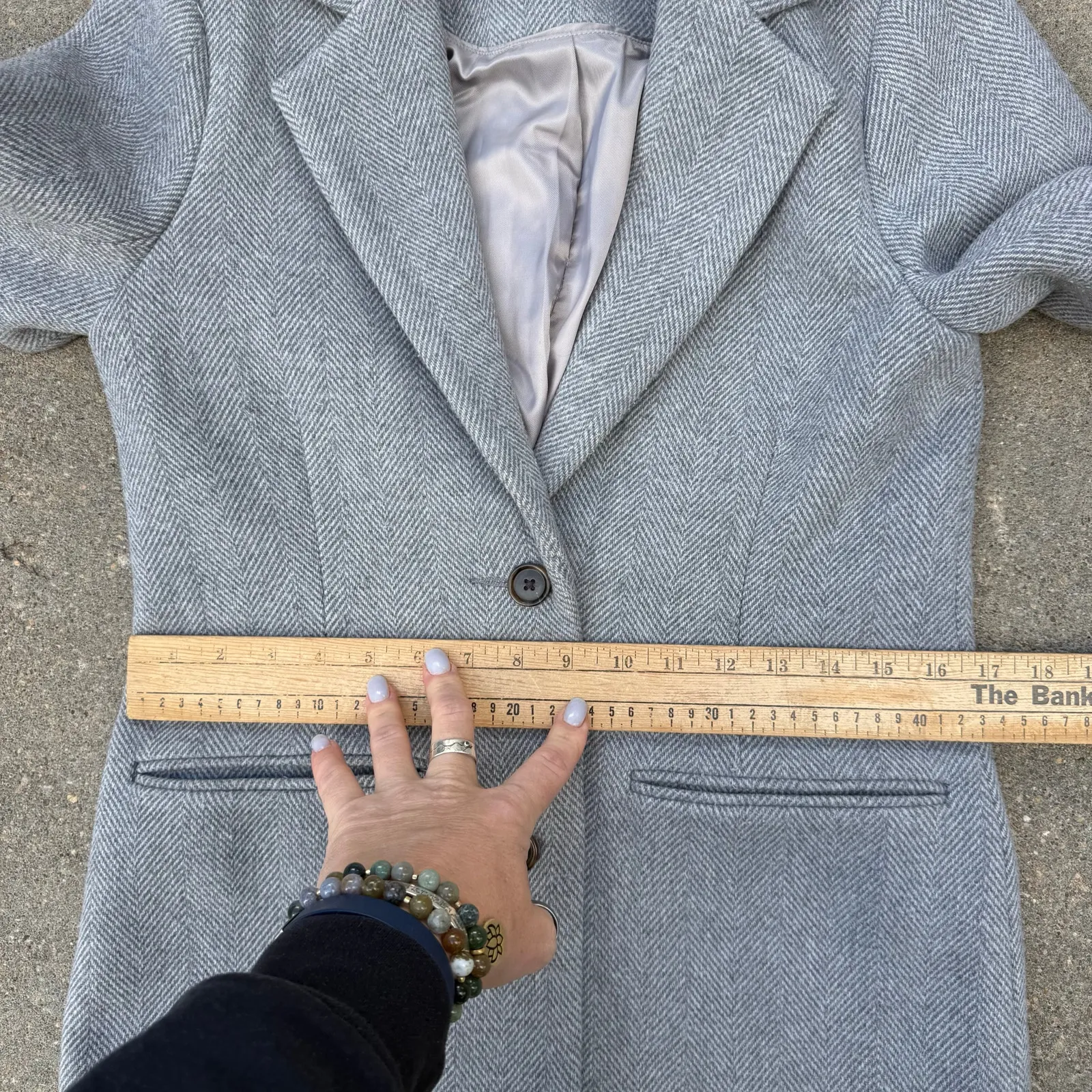 Abercrombie & Fitch Houndstooth Wool Blend Heavyweight Double Button Blazer SM - Image 9