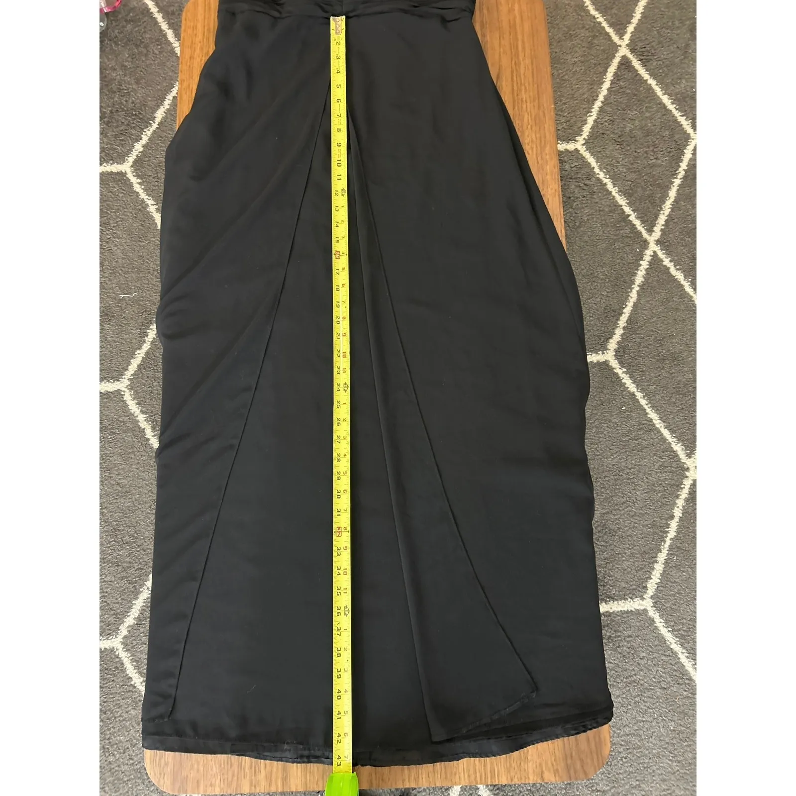 Bill Levkoff Women's Black Maxi Dress with sheer flaps for skirt. Size 16 - Image 7