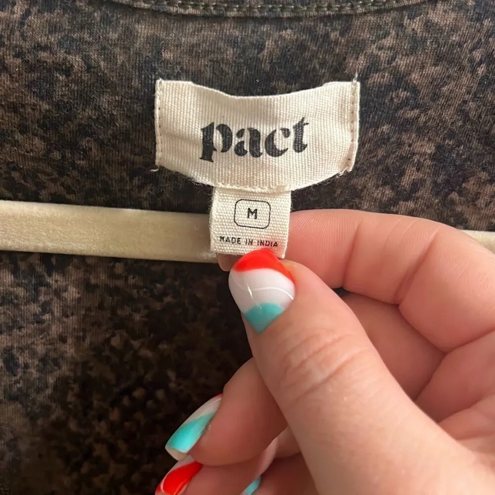 ✨HP✨PACT Apparel Women's Grape Leaf Snake Revive Flutter Sleeve Sz Medium Dress✨ - Image 8