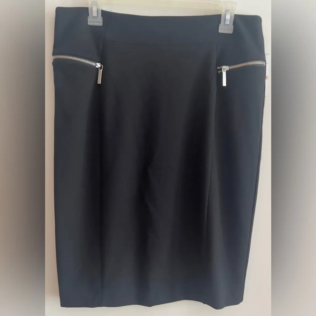 Michael Kors Ladies Black Size 12 Pencil Skirt Front Zipper Pockets NWT $85 MSRP - Image 11