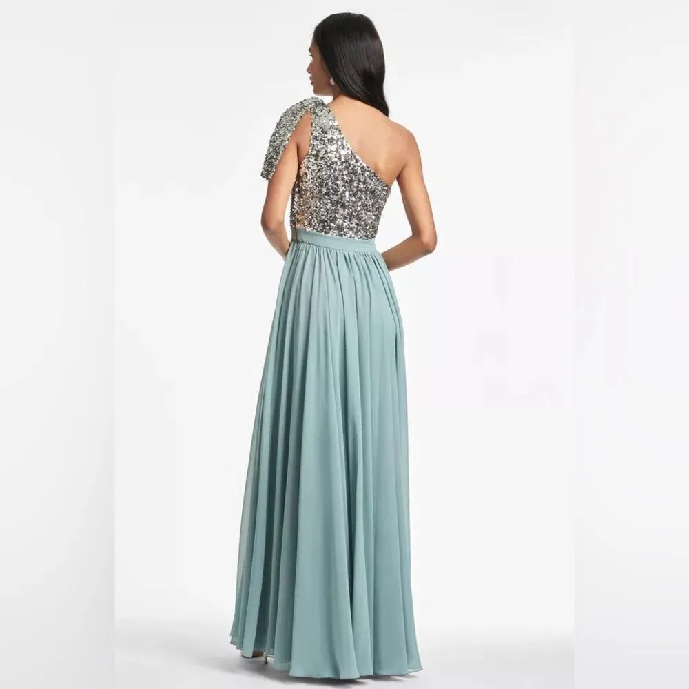 Sachin + Babi Jolie One Shoulder Sequin Gown Dress - Image 5