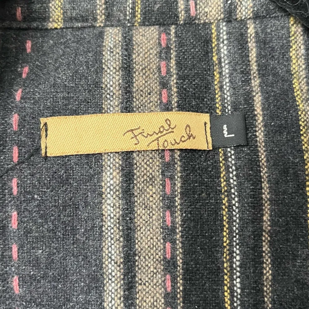 Final Touch  Wool Blend Striped Jacket - Size L - Image 5