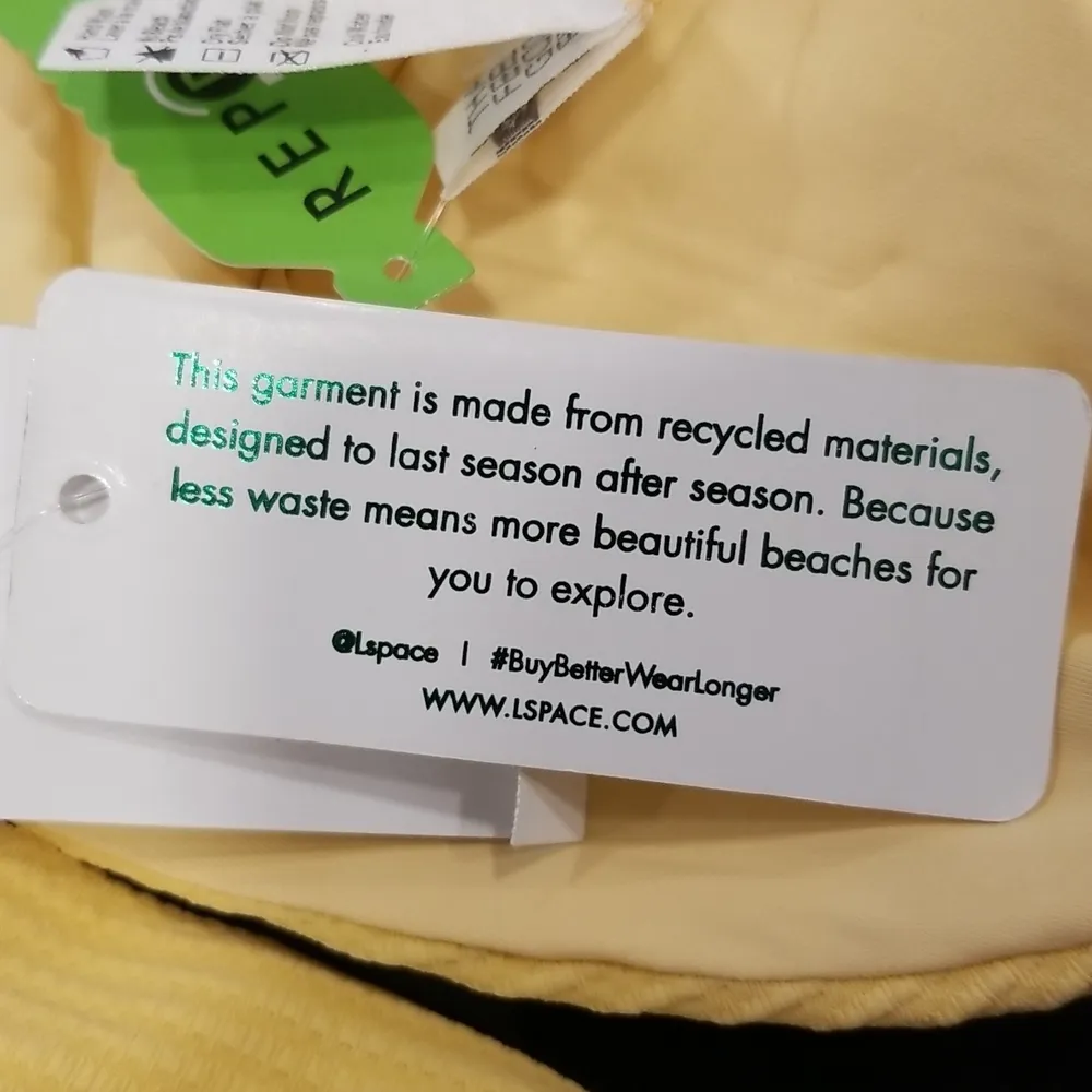 💕L*SPACE💕 Eco Chic Repreve Fisher Bikini Top ~ Ribbed Golden Hour Small S NWT - Image 12