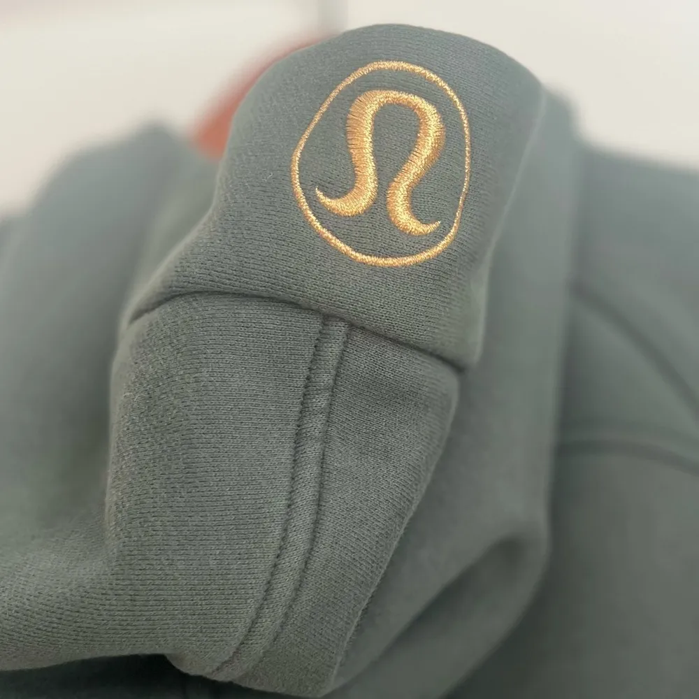 LULULEMON - Scuba Oversized Half Zip Hoodie Gold Zip Green XS/S - Image 5