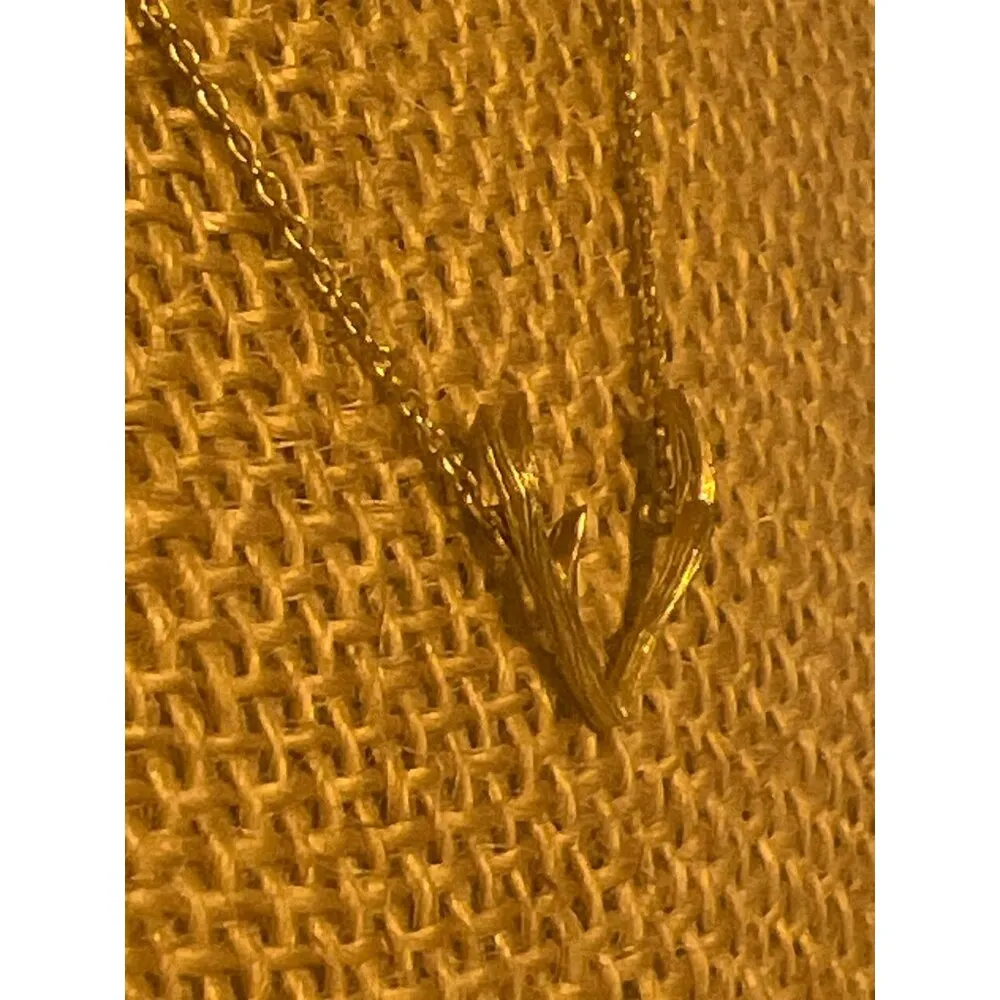 Dainty Gold Tone Antler Necklace Deer Rack Lobster Clasp Collar Minimalist 16" - Image 3