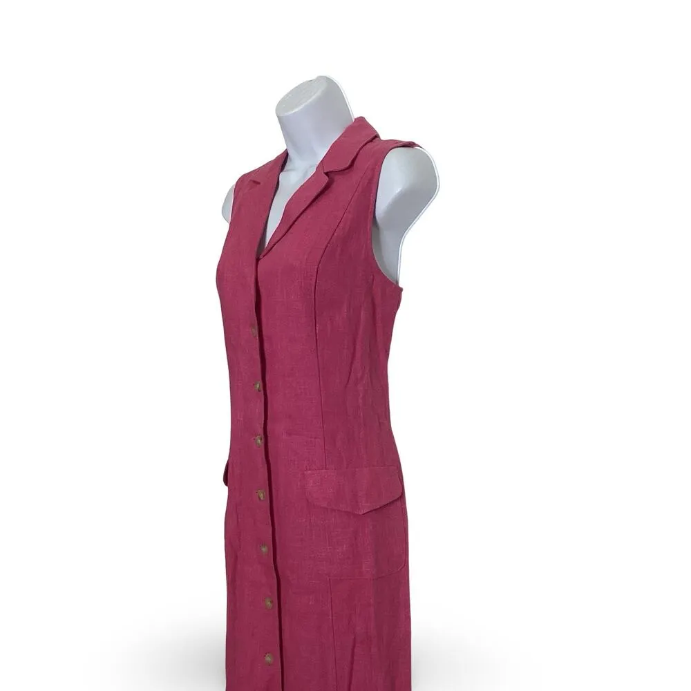 Harve Benard Linen Maxi Dress Pink Size 6 - Image 2