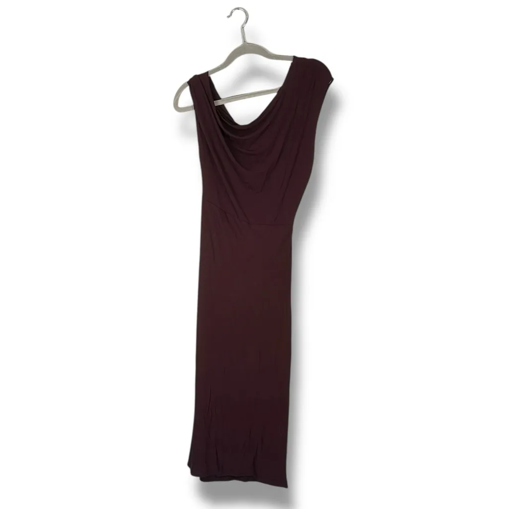 IRO Pilar‎ Asymmetrical Burgundy Midi Dress - Image 5