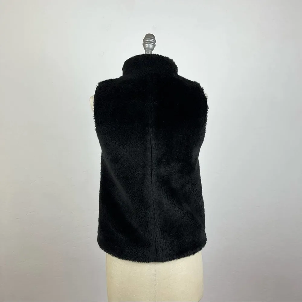 J. Crew Fleece Zip Through Vest Jacket in Black - Image 6