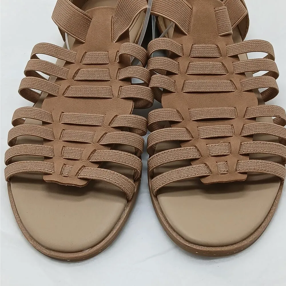 Eileen Fisher Rato Gladiator Sandals Womens 6.5 Tan Suede Open Toe Shoes Flats - Image 4