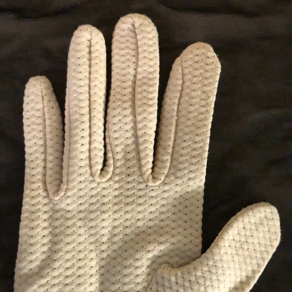 Vintage Off White Knit Ladies/Girls Gloves Small - Image 8
