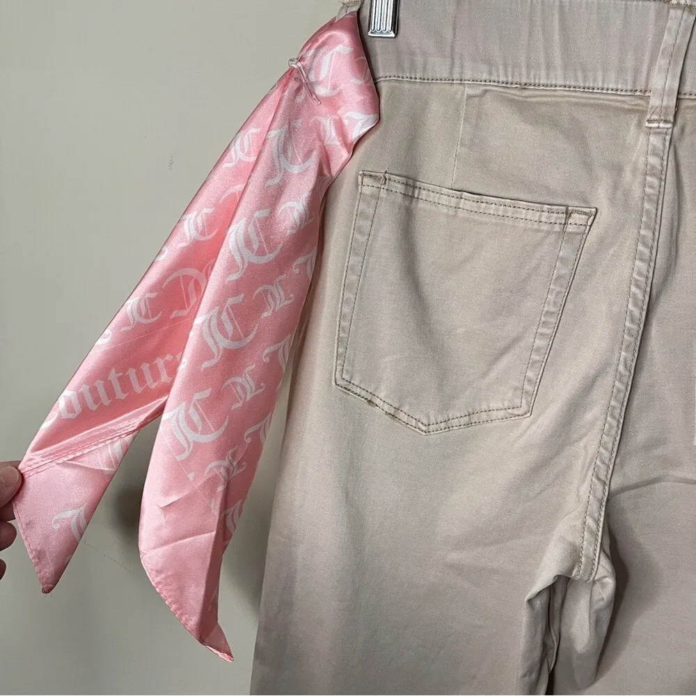 NEW‼️ JUICY COUTURE Elastic Waist Slim Fit Khakis FREE‎ Scarf Included, Size 28 - Image 4