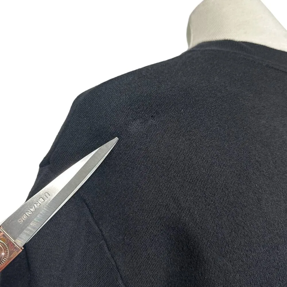 Pam & Gela Asymmetrical Side Zipper Short Sleeve Sport Sweatshirt Top Black XS - Image 10