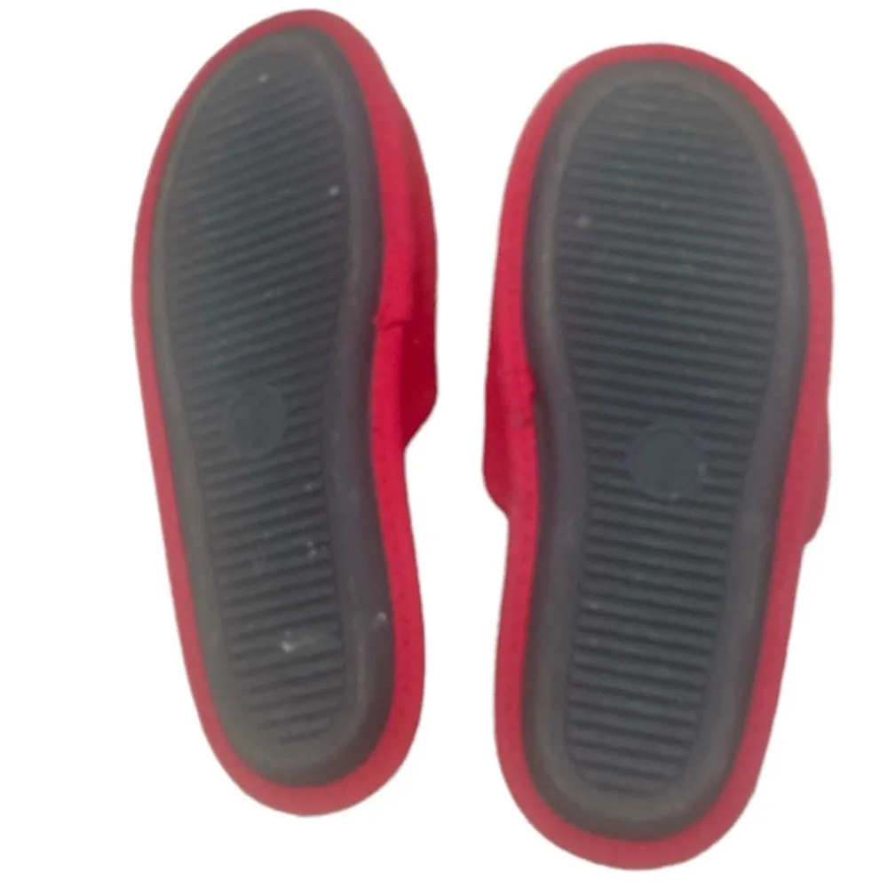 Victoria's Secret Red Fuzzy Pom Pom Slippers - Image 3