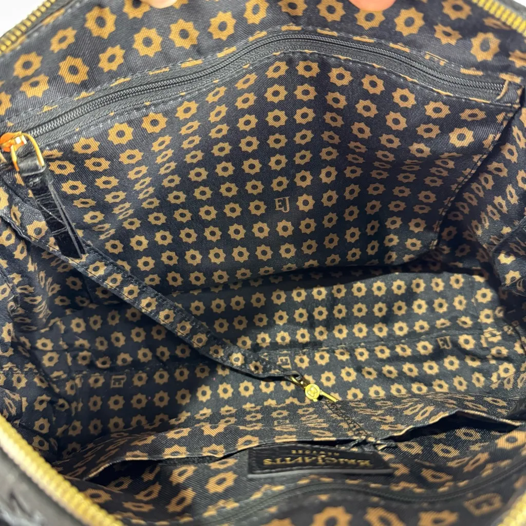 Eric Javits Kena Intricate Woven Resistant Tote Bag Black Leather Medium Western - Image 9