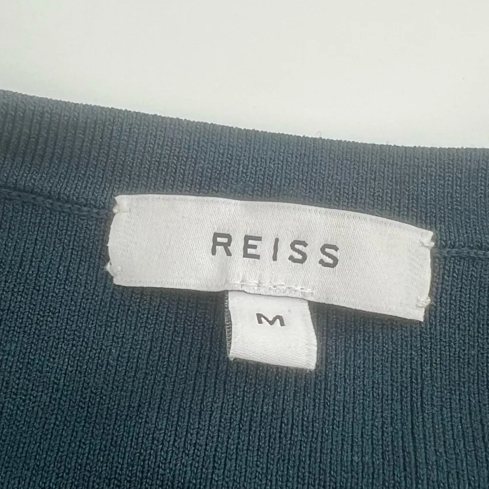 REISS Lexi Zip Neck Top teal sz M - Image 7