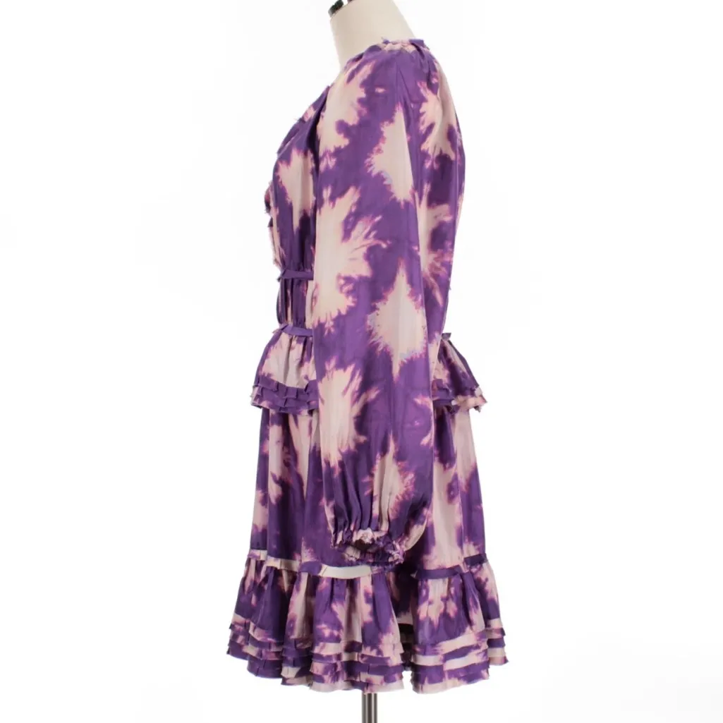 NWOT Ulla Johnson Emery Purple Ruffle Dress Size 0 - Image 11