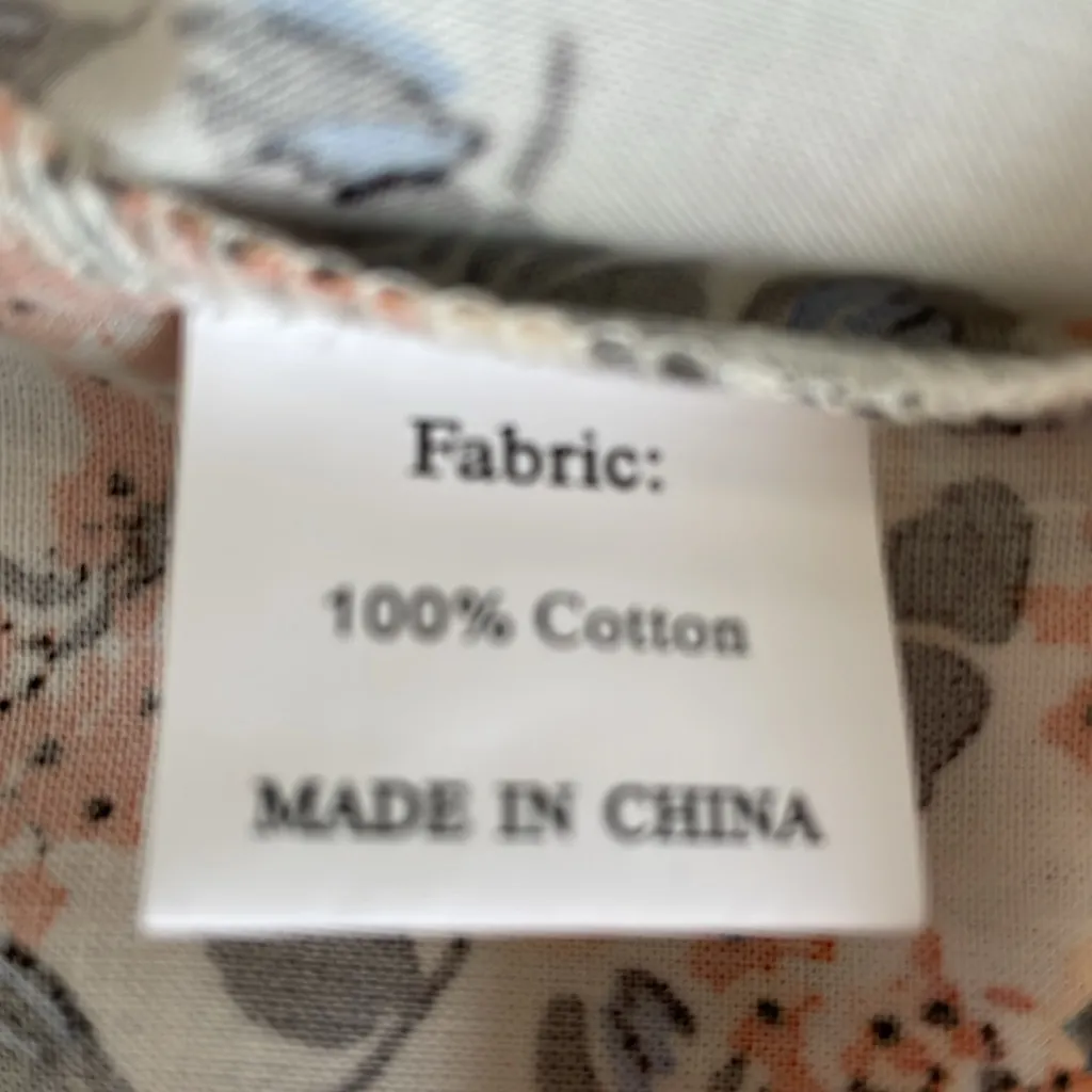 Fantaslook Orange Blue Floral Print Wide Leg Jumpsuit Size M - Image 8