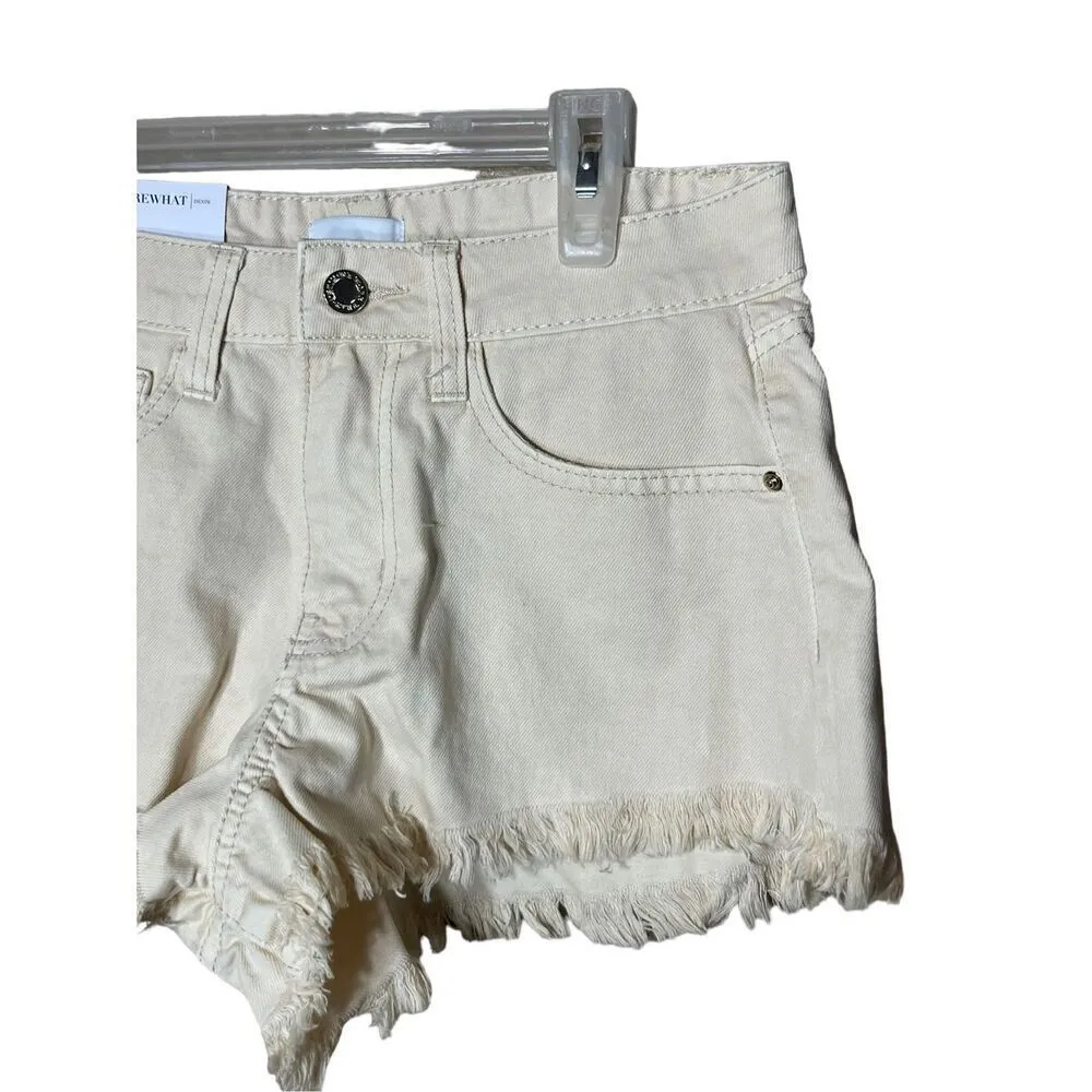 WeWoreWhat Low Rise Frayed Shorty‎ Rigid Denim Shorts NWT Size 24 - Image 2