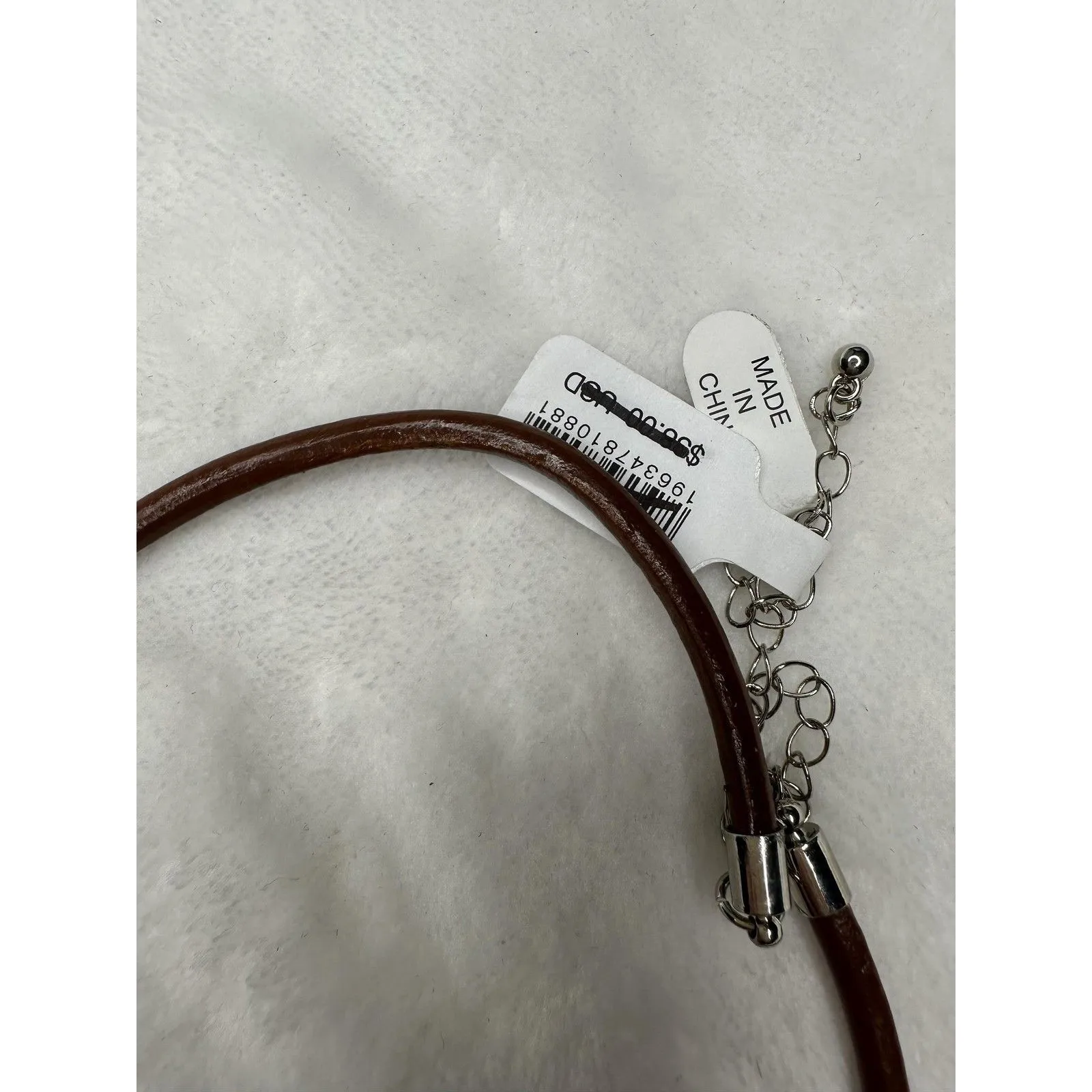 NEW Free People Under The Sea Collar Choker Glass Heart Pendant Bohemian Neutral - Image 3