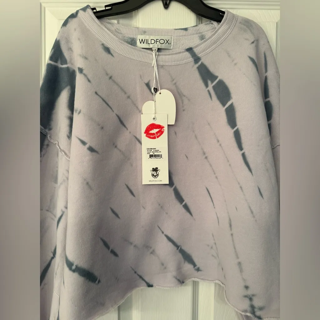 Wildfox Olivia Muse Spiral Dye Women’s Lavender & Blue Sweatshirt Size XS - Image 8