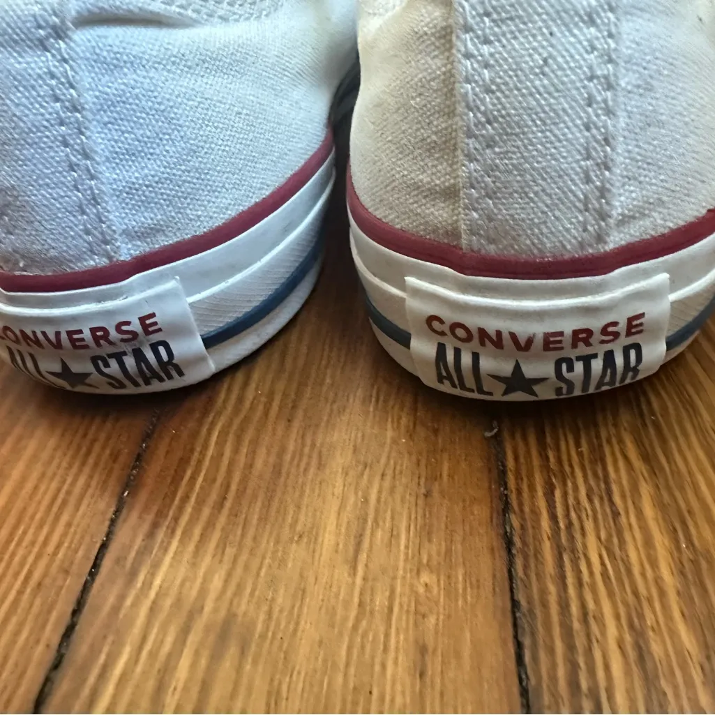 Converse All Star Cream Sneakers with Red Trim - Image 4