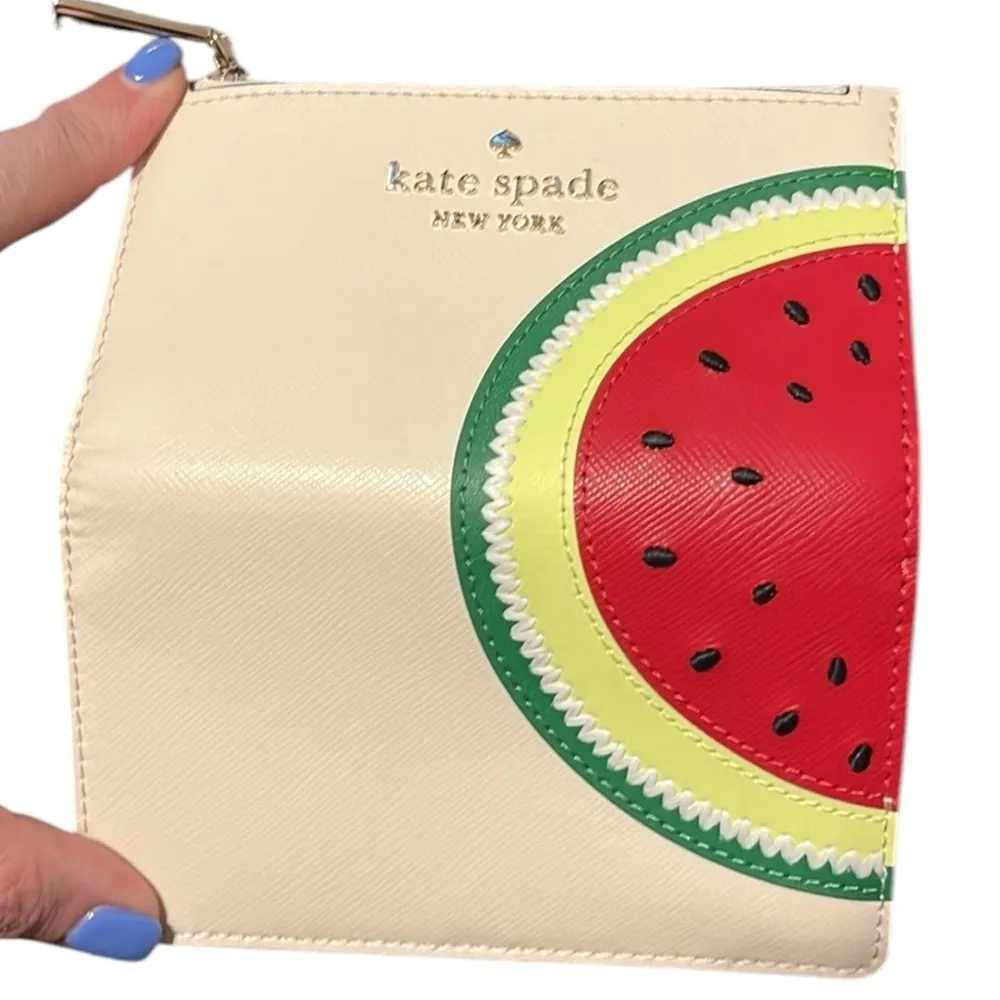 Kate Spade Small Slim Bifold Watermelon Wallet - Image 3
