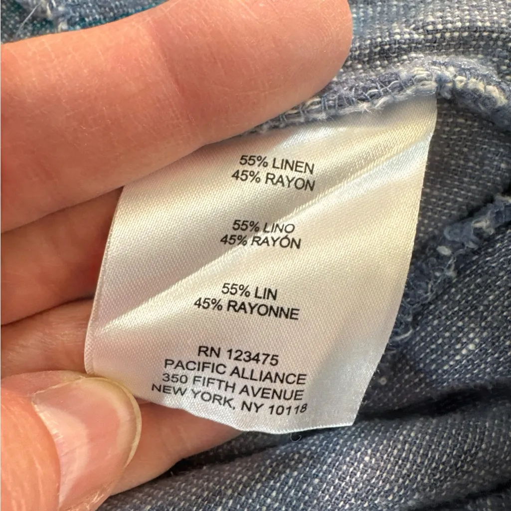 Ellen Tracy Women’s Blue Linen Pants Size‎ Medium - Image 7