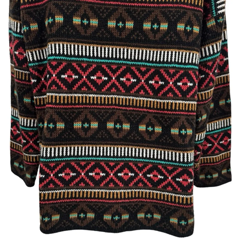 Vintage Croquet Clue Fair Aisle Sweater Cabincore Cozy Mountains Holiday S Brown - Image 7