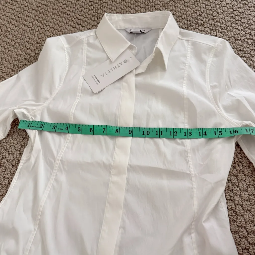 Athleta Womens NWT S Crisp White Collared Shirt - Image 6